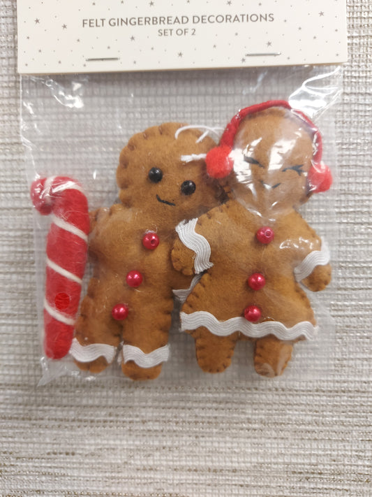 Gingerbread set of 2 Hanging Decoration