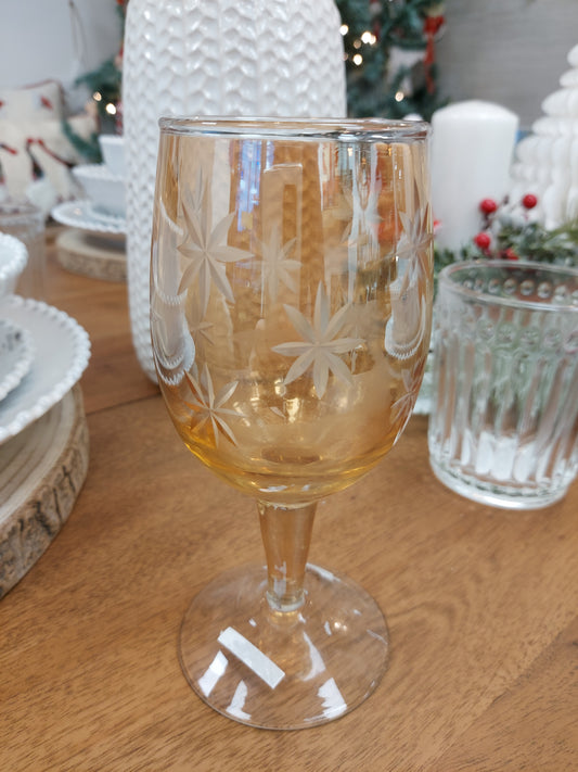 Gold Starry Wine Glass