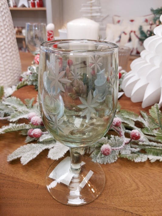 Green Starry Wine Glass