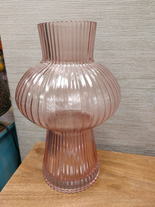 Pink Fluted Vase