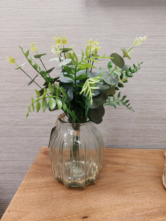 Greenery in Glass Vase