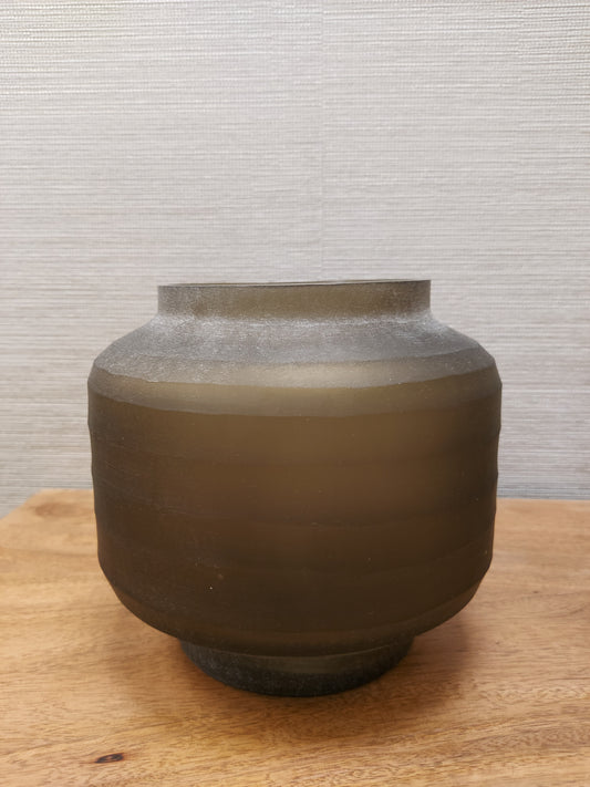 Dusty Brown Hand Blown Vase 170mm