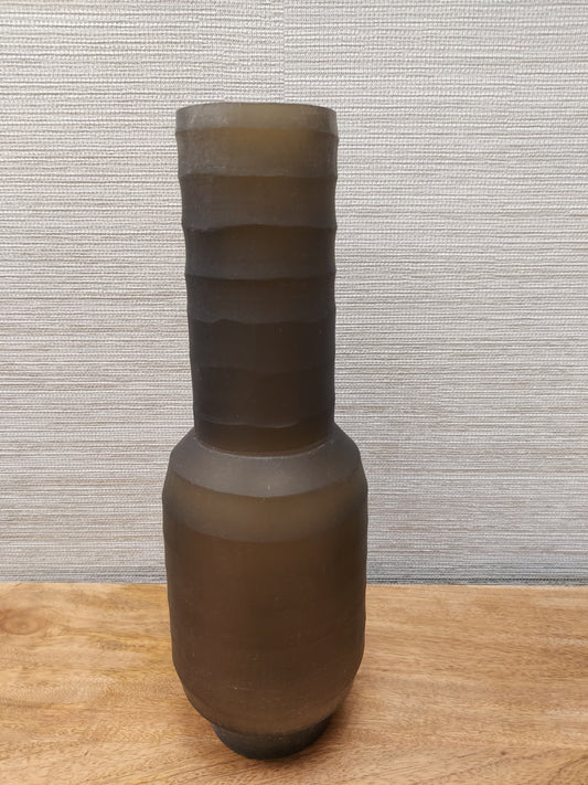 Dusty Brown Hand Blown Vase 325mm