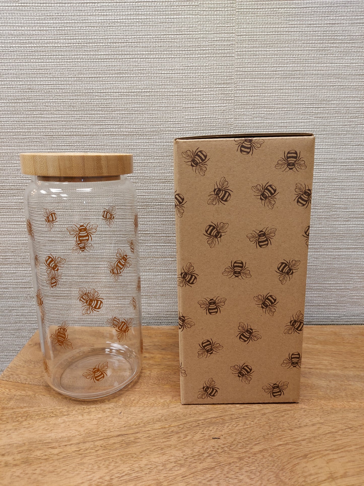 Vintage Bee Glass Storage Jar LRG