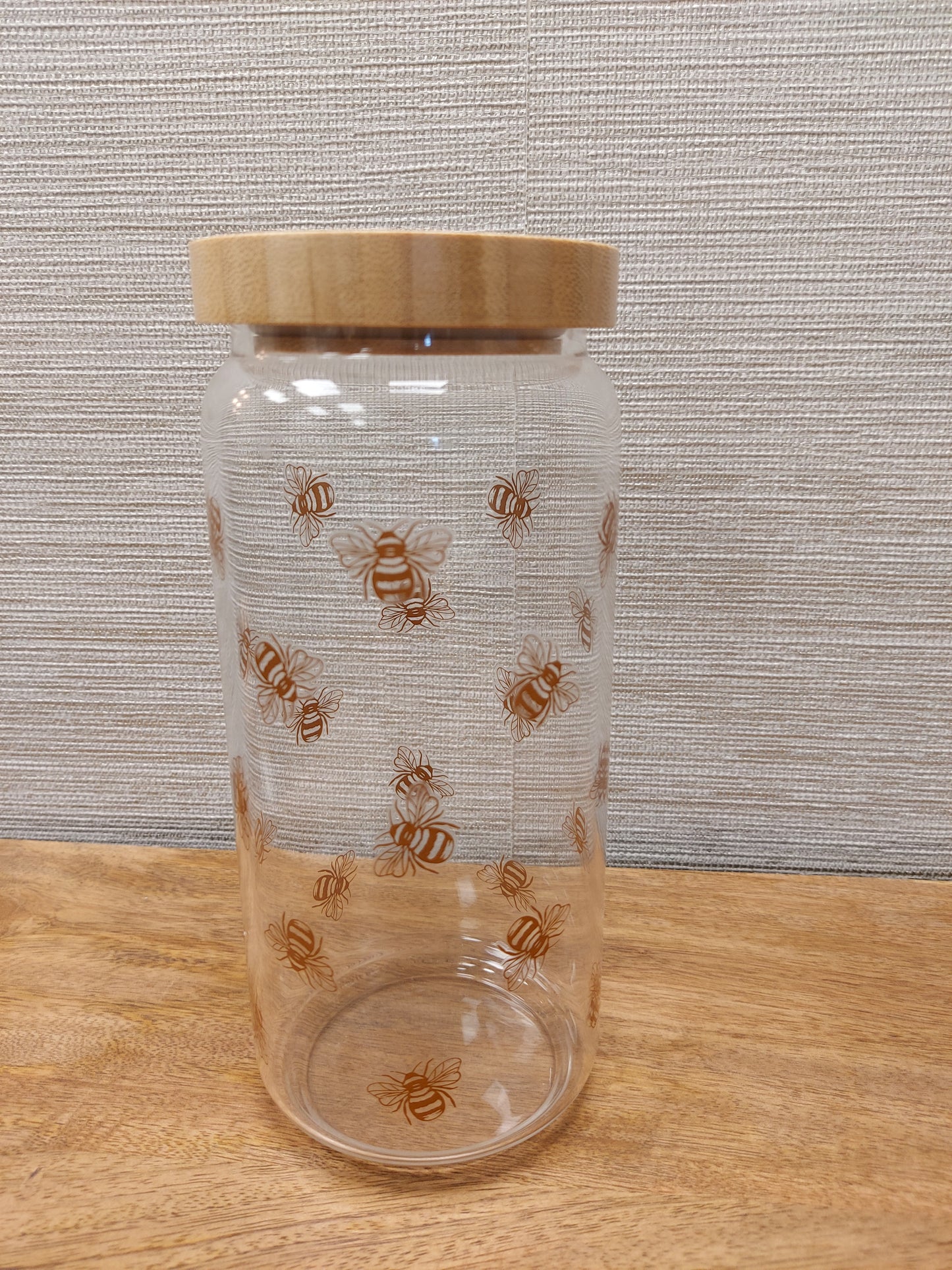 Vintage Bee Glass Storage Jar LRG