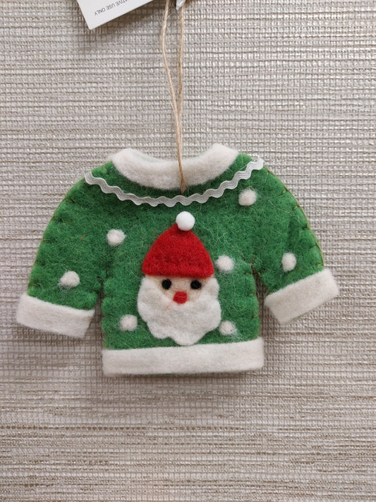 Green Christmas Jumper Hanging Decoration