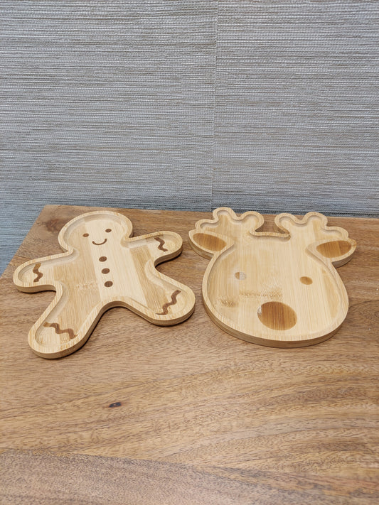 Gingerbread Man Bamboo Plate