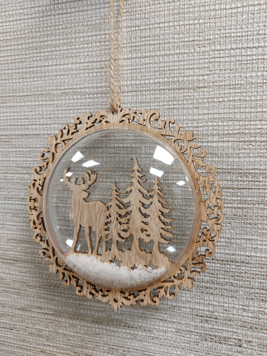 Natural Stag Flat Bauble