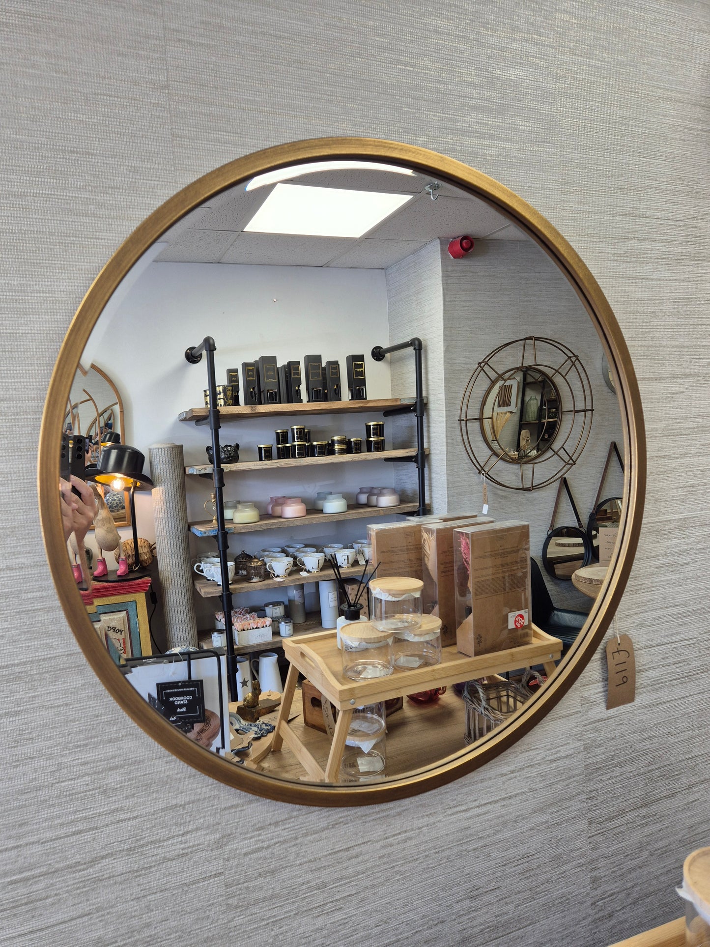 Antique Gold Round Mirror 80cm