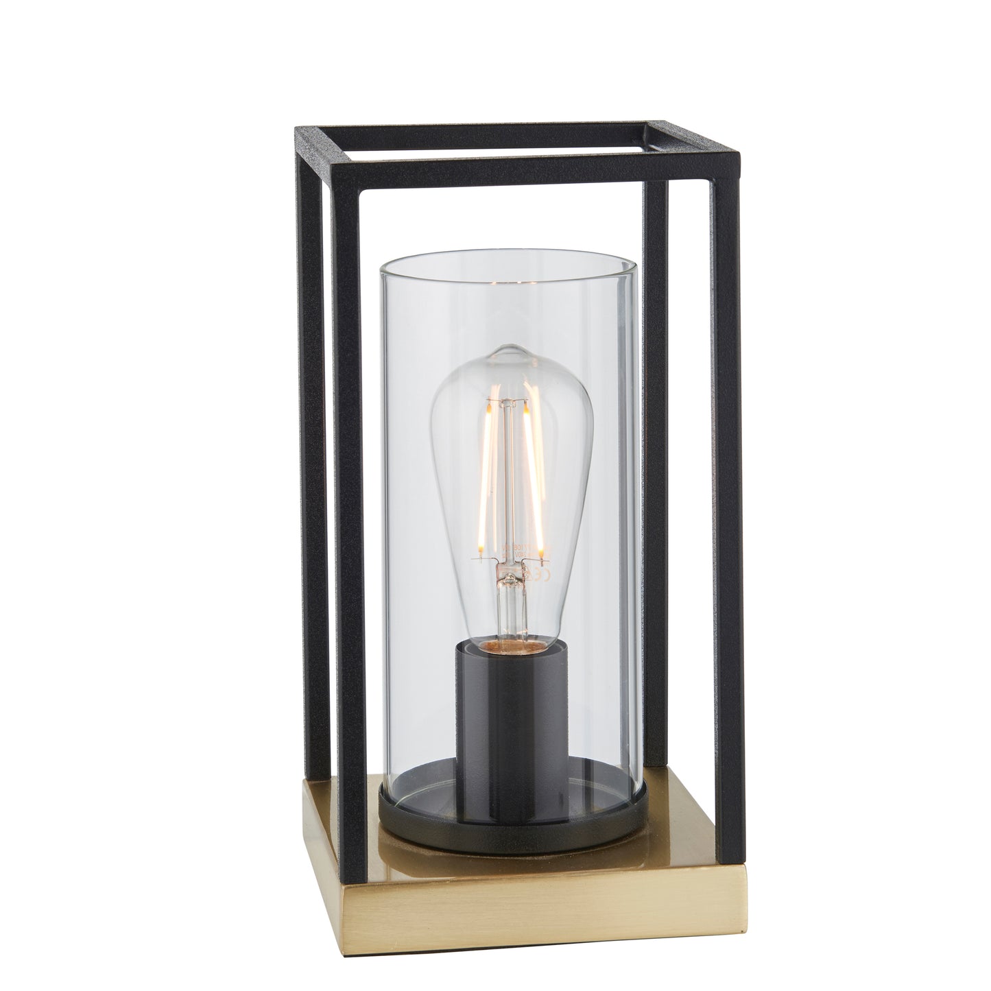 Caleb Table Lamp Sand Black and Satin Brass