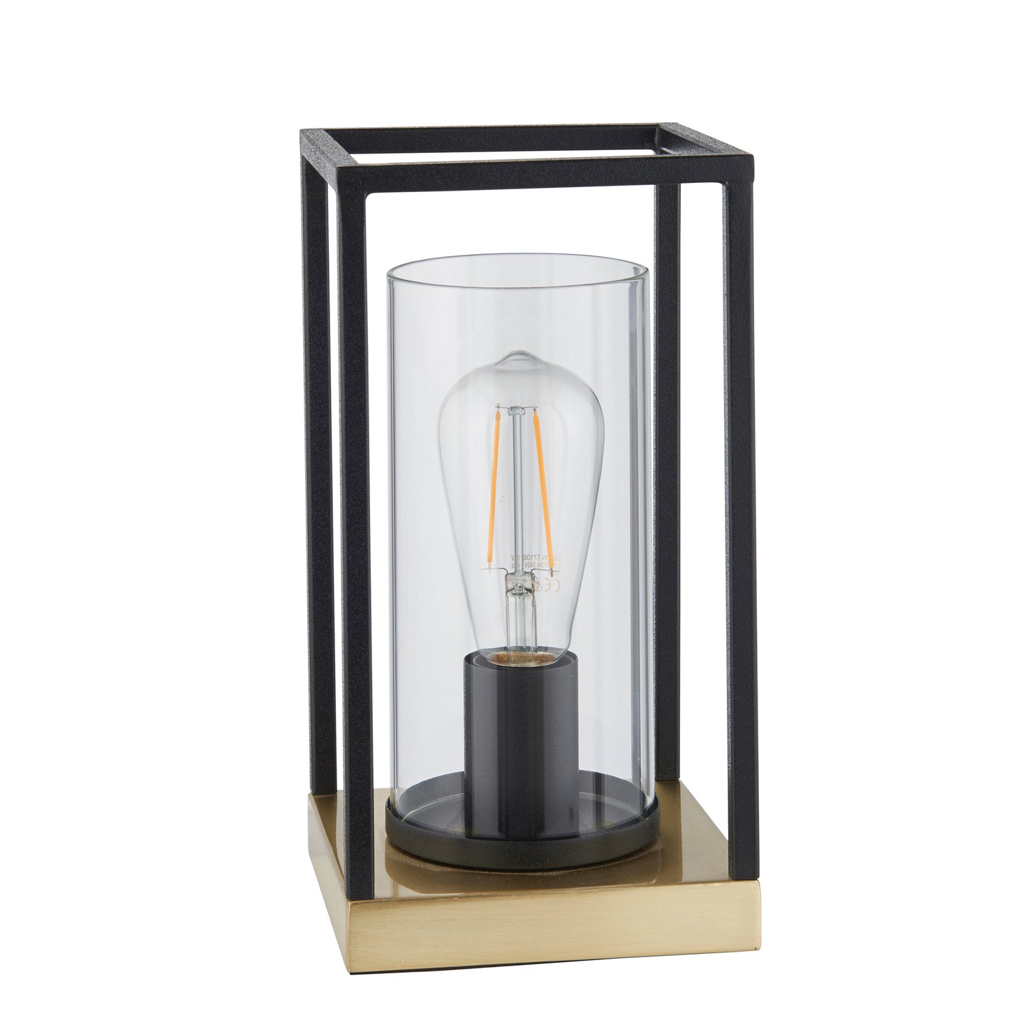 Caleb Table Lamp Sand Black and Satin Brass