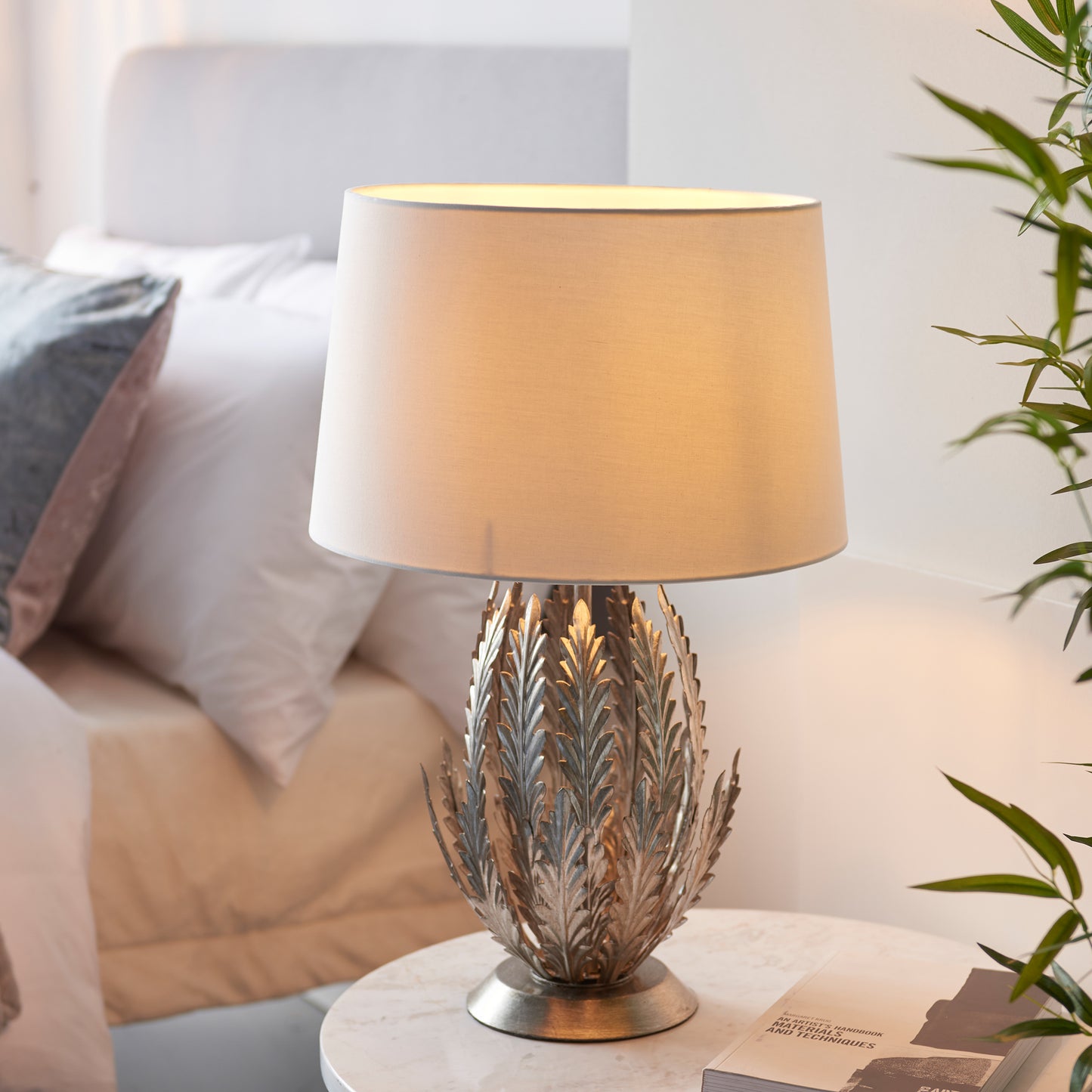 Delphine 1 Table Lamp Silver Leaf