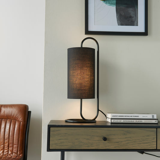 Klip Table Lamp Matt Black/Black Fabric