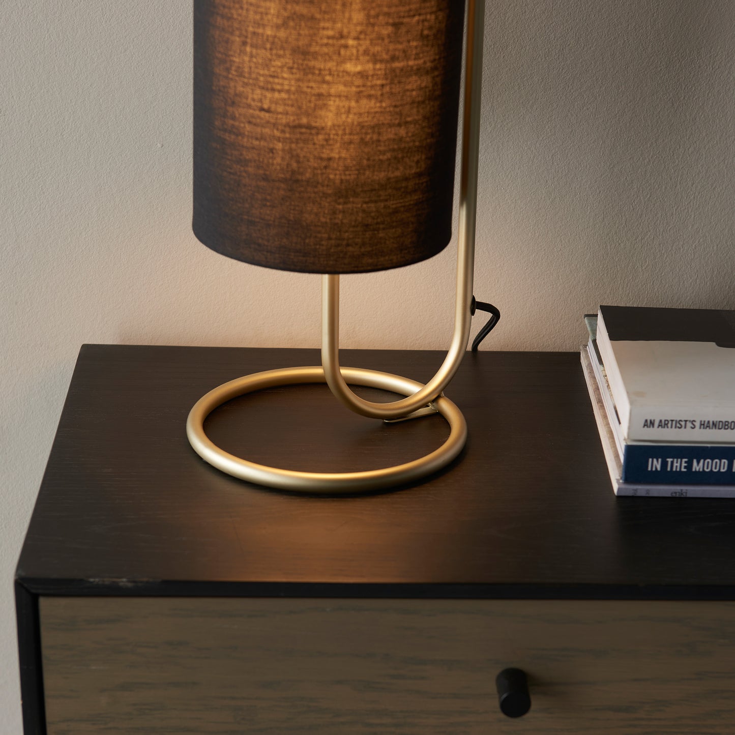 Klip Table Lamp Antique Brass/Black Fabric