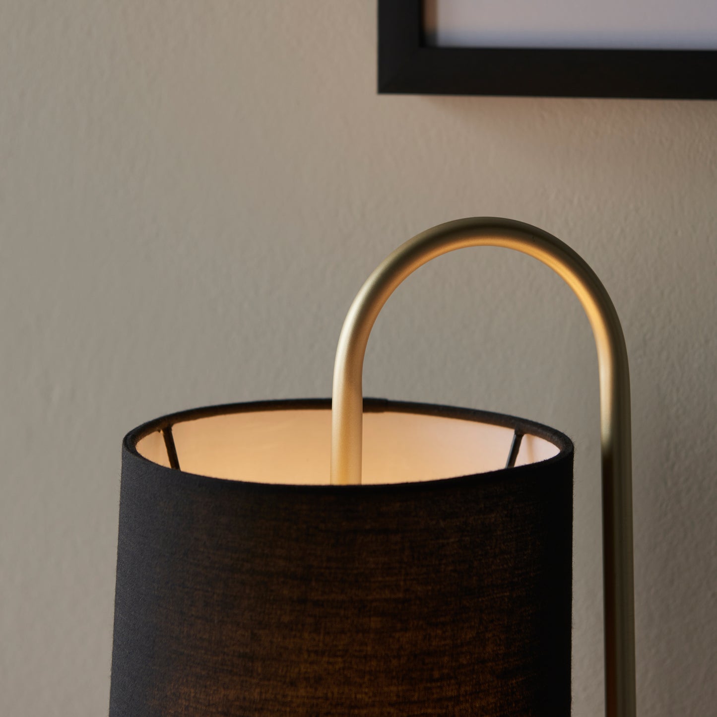 Klip Table Lamp Antique Brass/Black Fabric