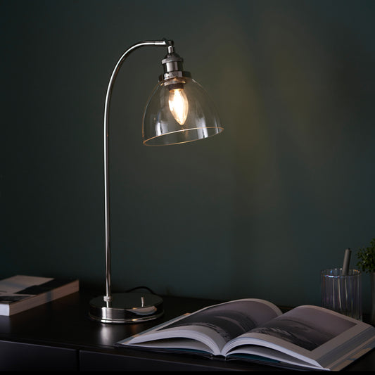 Hansen Table Lamp Bright Nickel