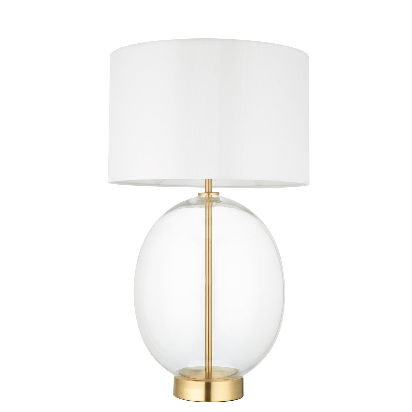 Kelda Oval Table Lamp Satin Brass Vintage White