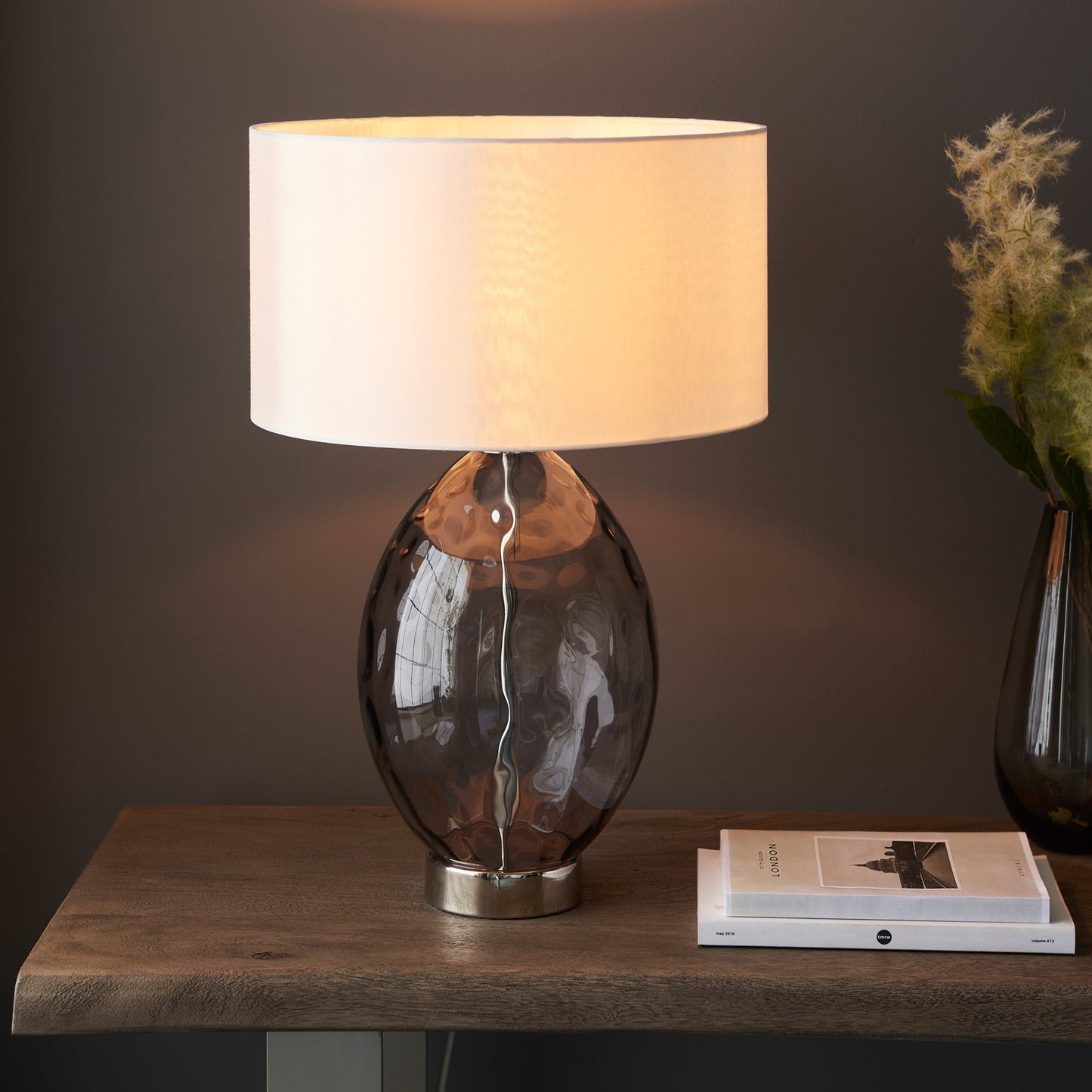 Elin Dimple Table Lamp Grey