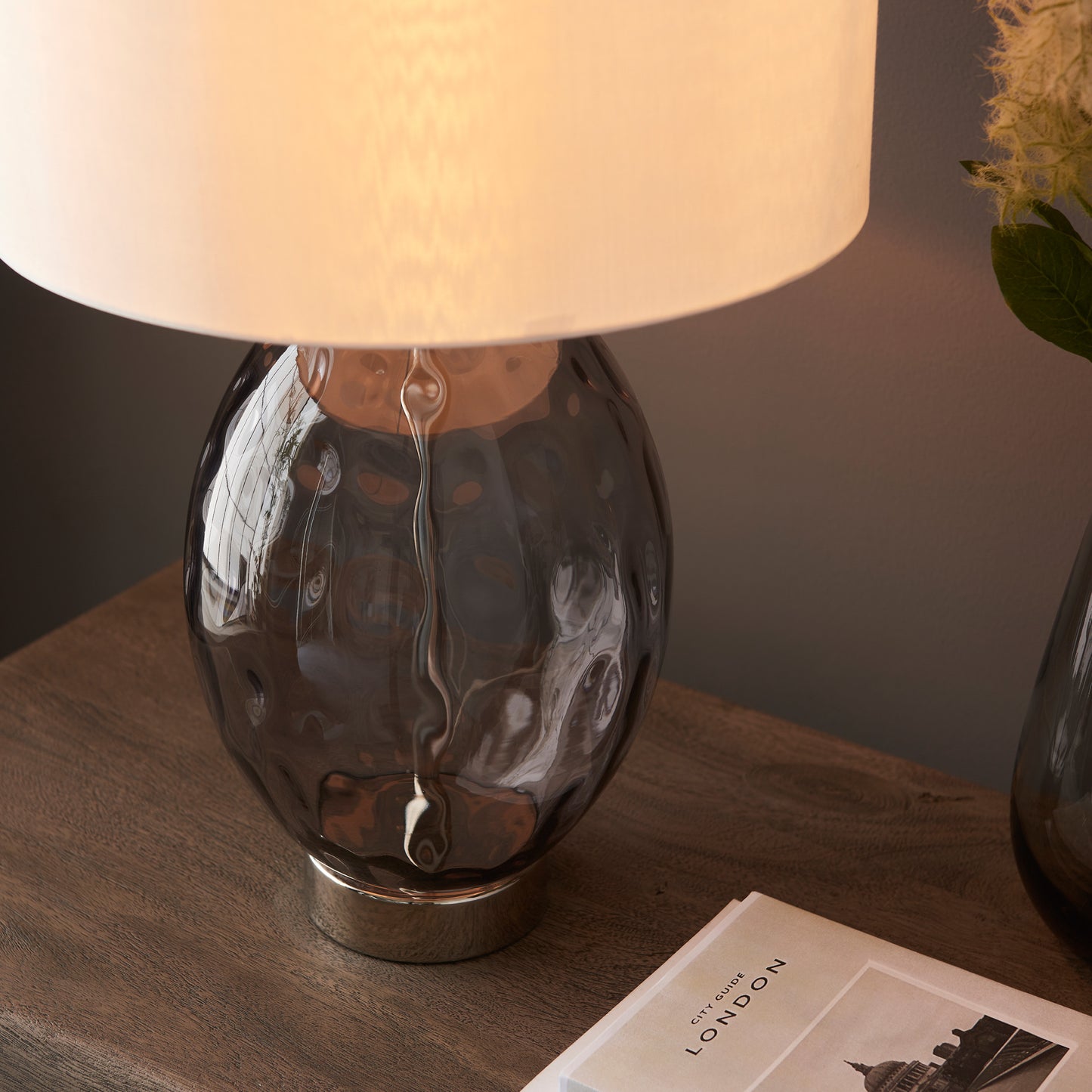 Elin Dimple Table Lamp Grey