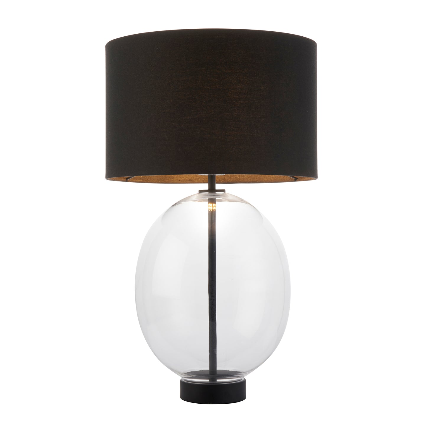 Kelda Oval Table Lamp Clear Glass Black