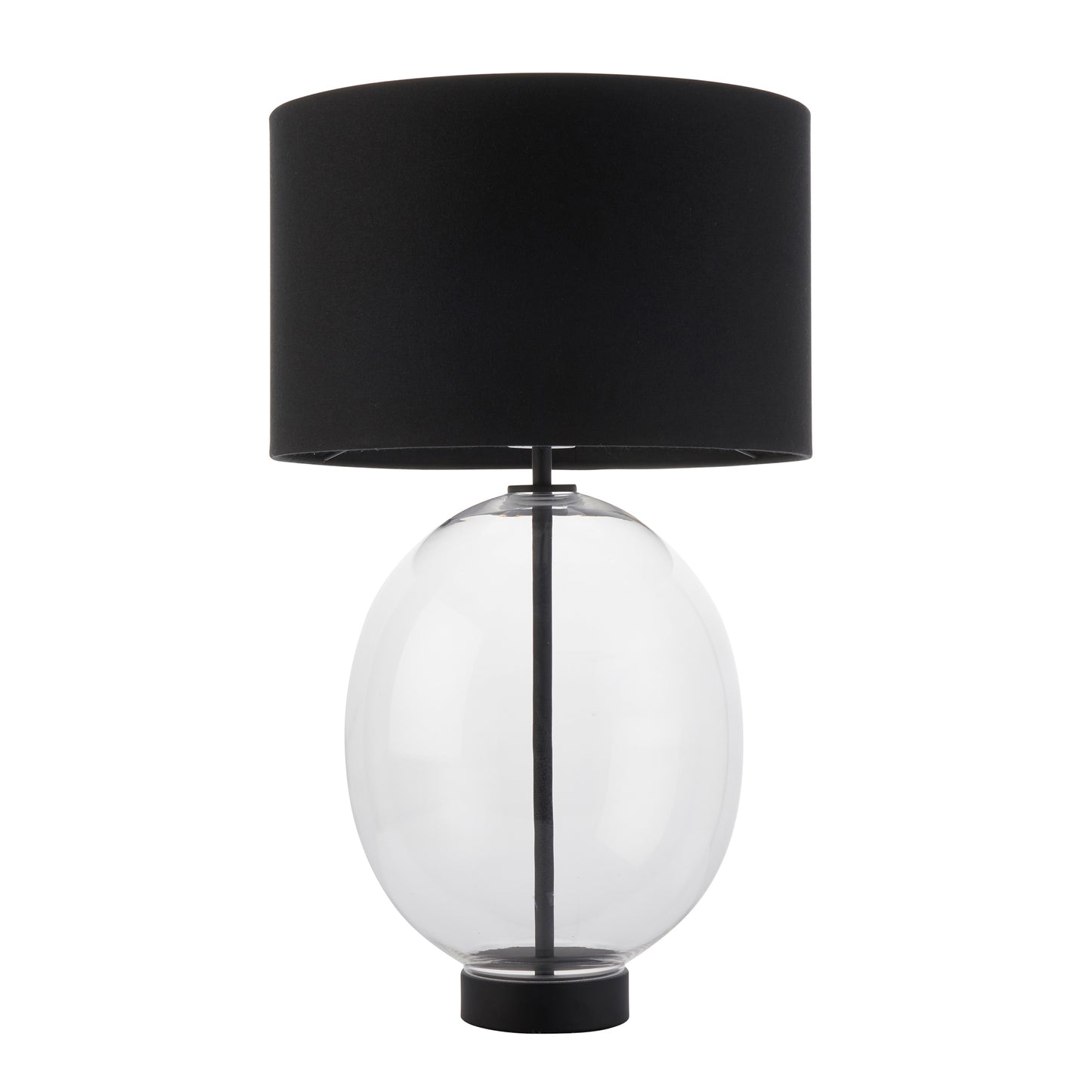 Kelda Oval Table Lamp Clear Glass Black