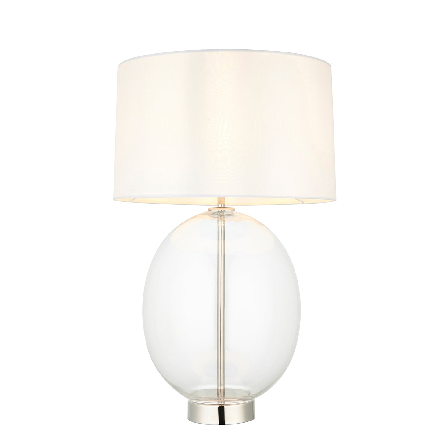 Kelda Oval Table Lamp Bright Nickel