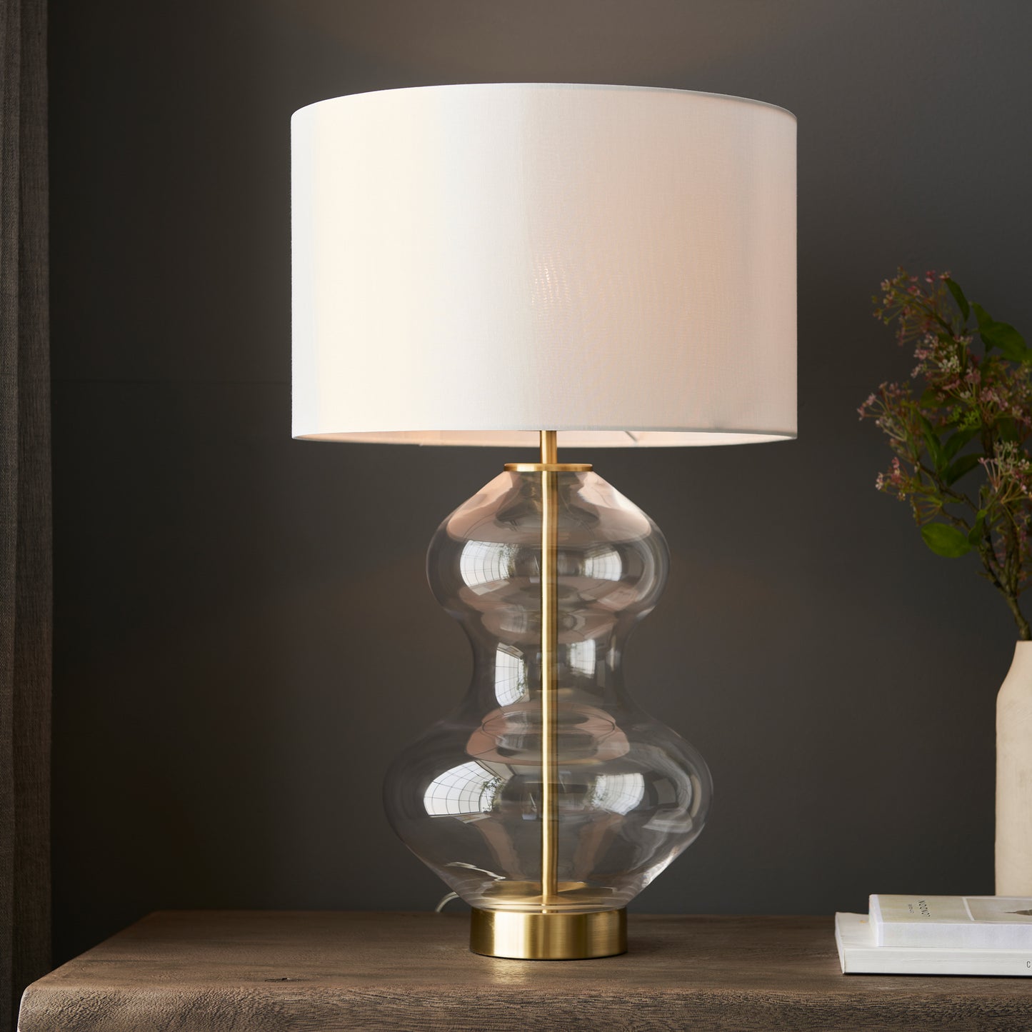 Kelda Shaped Table Lamp Bright Nickel