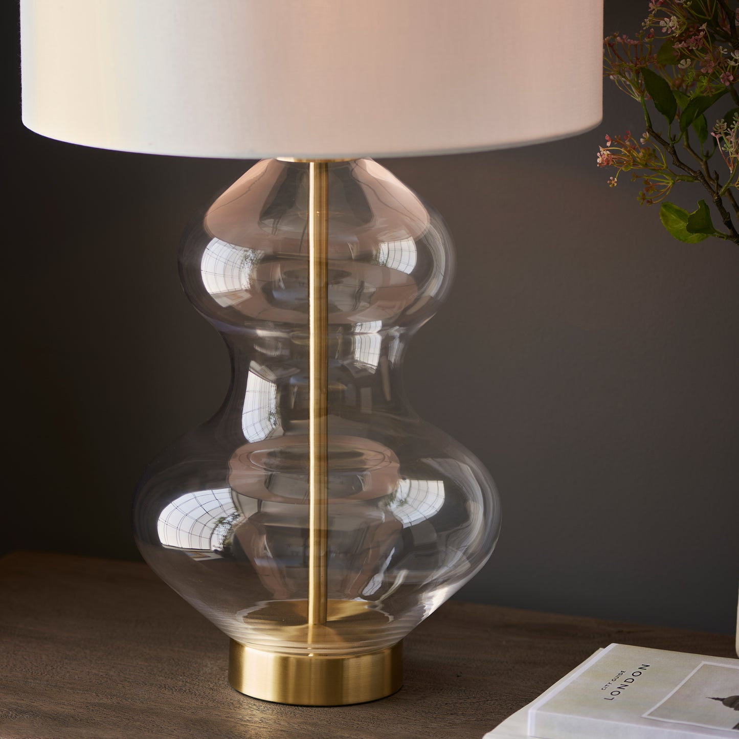 Kelda Shaped Table Lamp Bright Nickel