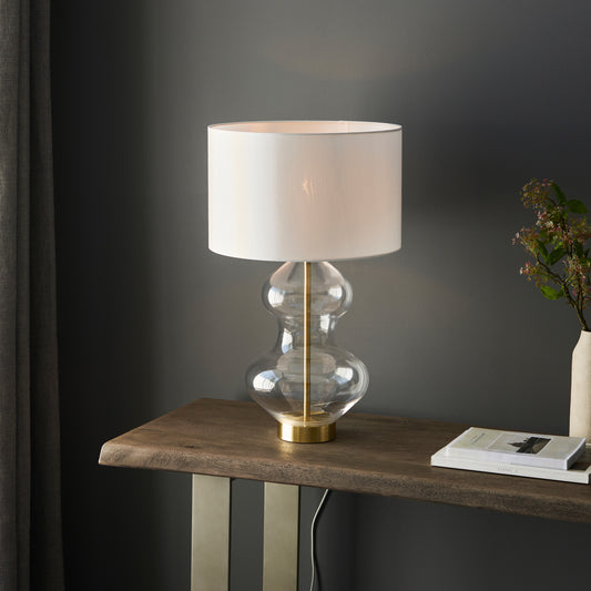 Kelda Shaped Table Lamp Bright Nickel