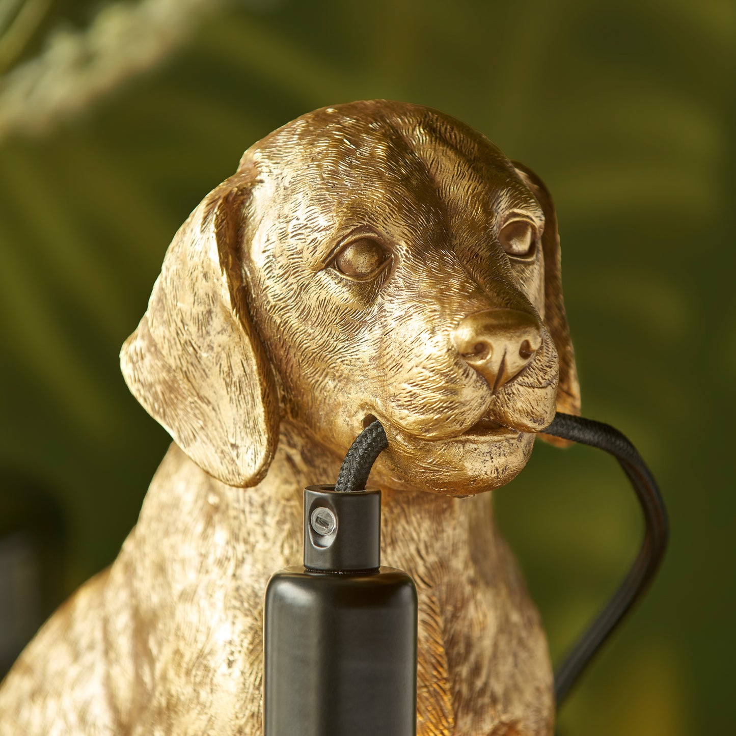 Labrador Puppy Table Lamp Vintage Gold