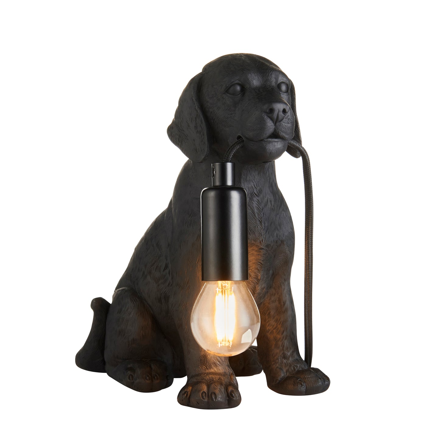 Labrador Puppy Table Lamp Black