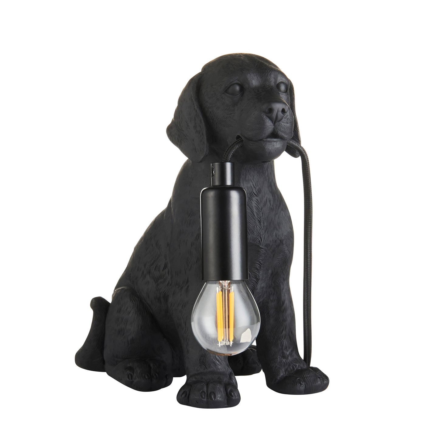 Labrador Puppy Table Lamp Black