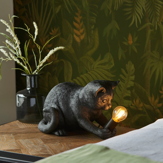 Kitten Table Lamp Black