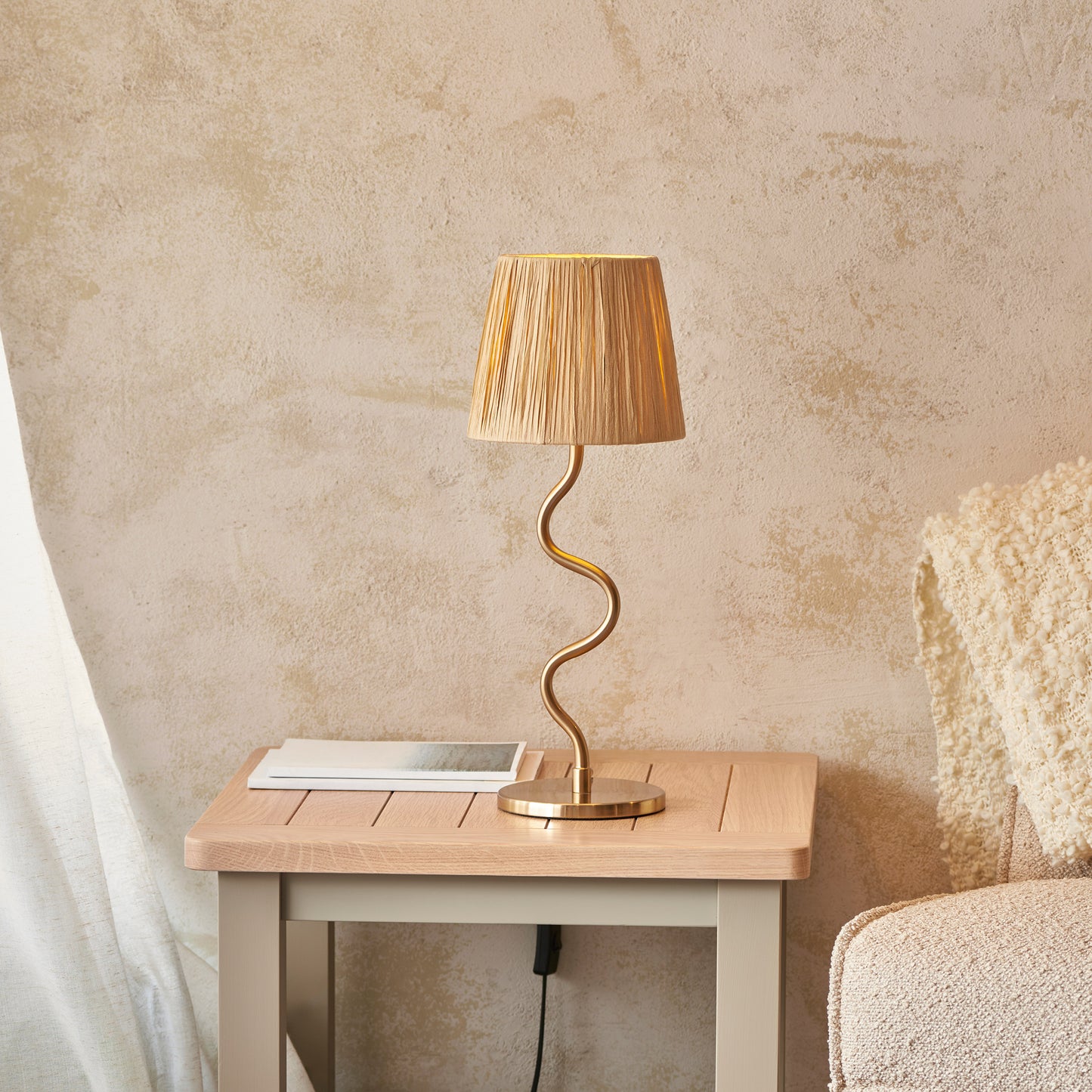 Wriggle Table Lamp Brushed Aged Brass