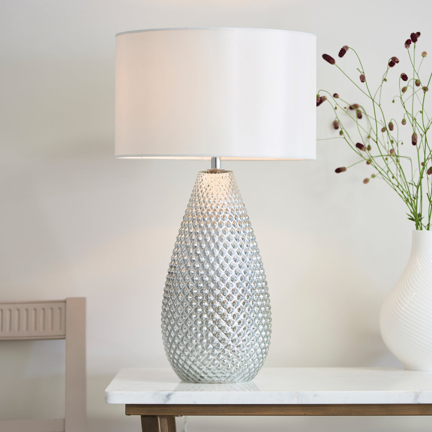 Livia Table Lamp Silver Mercury