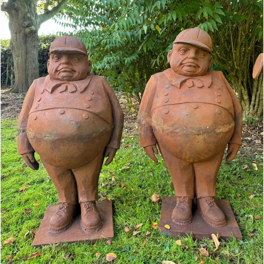 Tweedle dum and Tweedle dee Cast Iron Sculpture